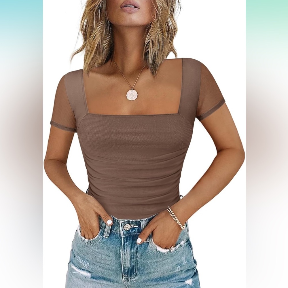 NWOT Mesh Short Sleeve Bodysuit